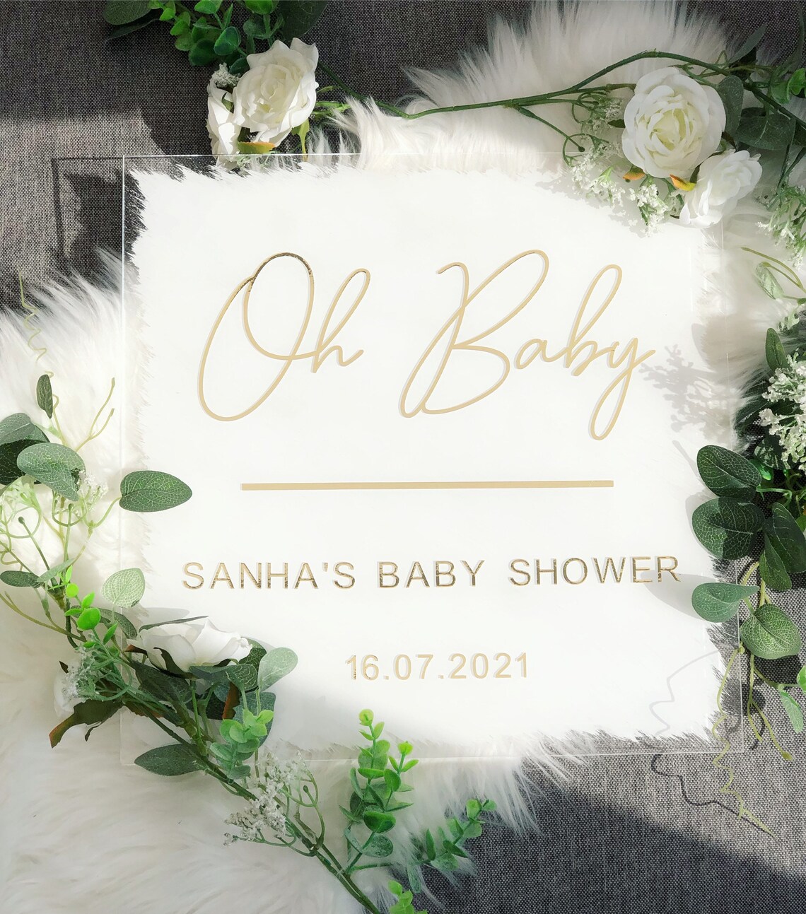Personalised Acrylic Baby Shower Sign Event Signage Etsy UK