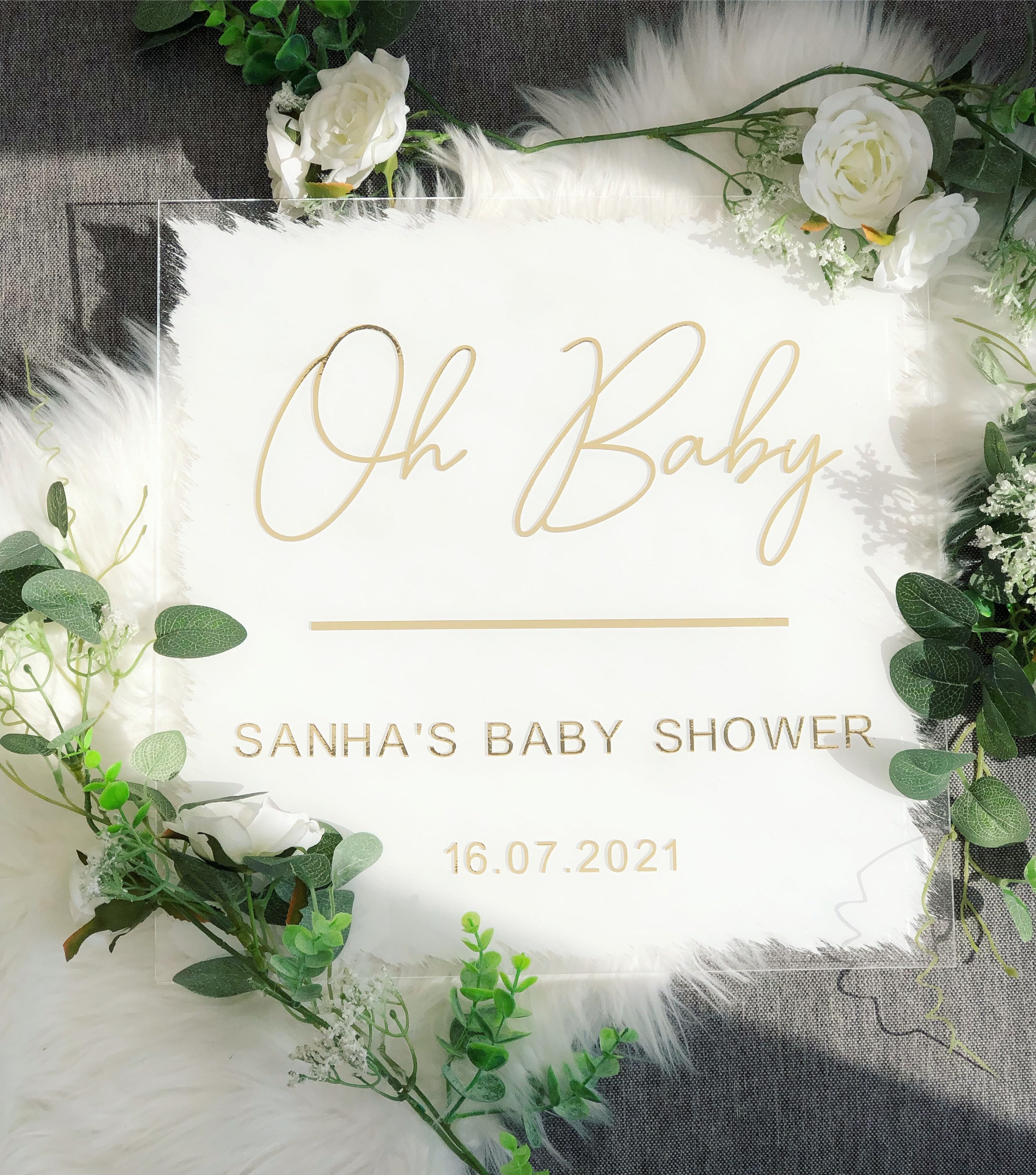 Personalised Acrylic Baby Shower Sign Event Signage Etsy UK