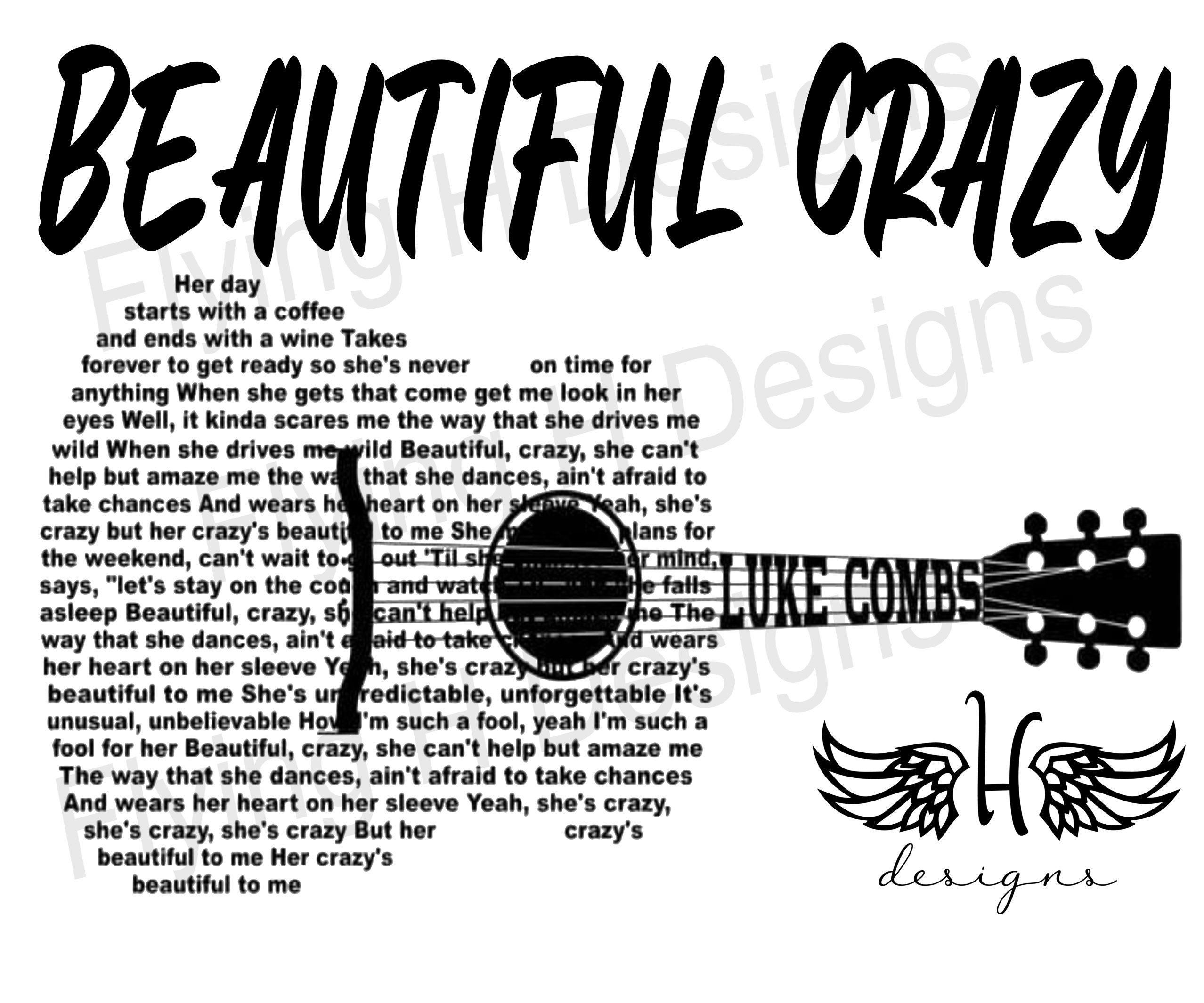 Luke Combs Beautiful Crazy PNG Etsy