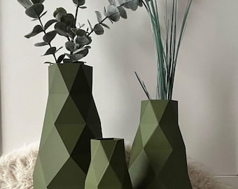 Vase étanche Low Poly | Impression 3D | Design moderne | Décoration intérieure | Cadeau