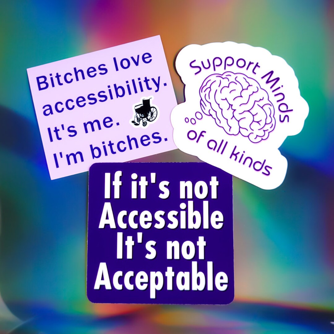 Accessibility Sticker Set 3 Piece Waterproof Vinyl Sticker Etsy