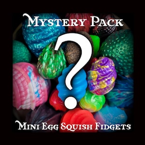 Small 3 Piece Set - Mystery Pack of Silicone Eggs Squish Fidgets
