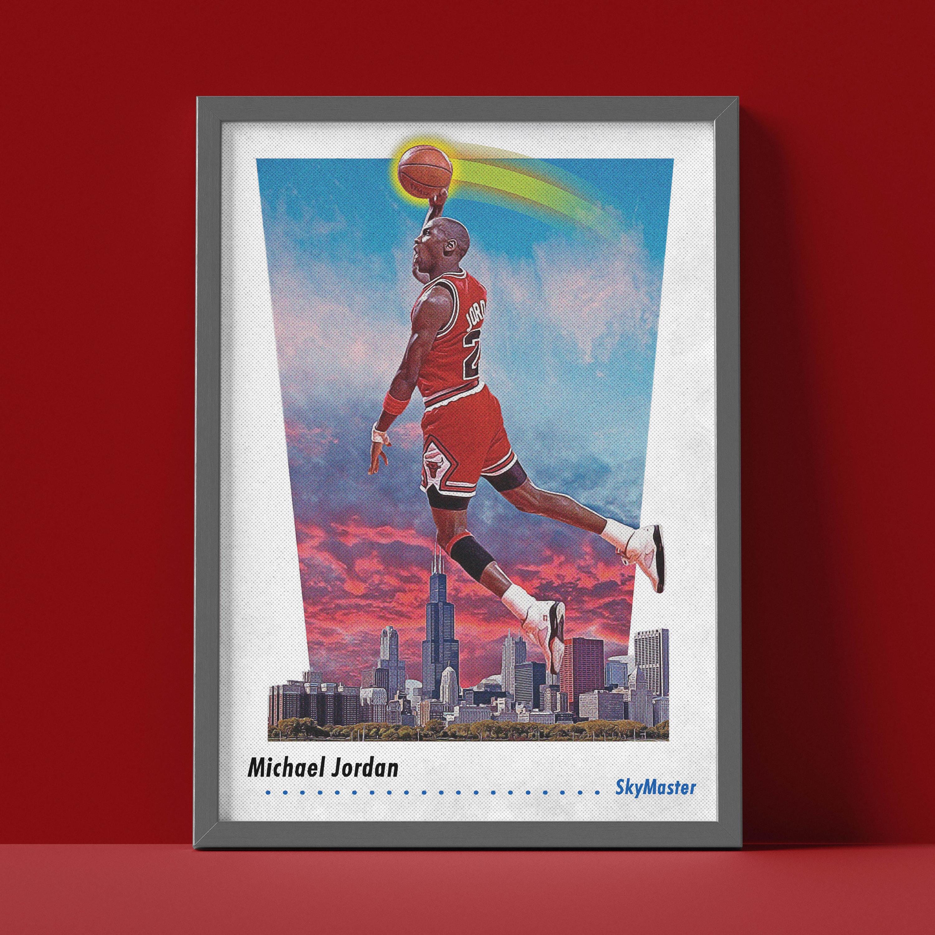 Jordan Poster 18x24 | Skybox Style Basketball Card Print | Chicago