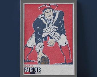 New England Patriots Retro Print | Poster | 18x24 | Digital Print