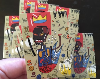 Vinyl sticker : Basquiat Merman - What if Jean-Michel Basquiat has participated in Mermay ? Art sticker