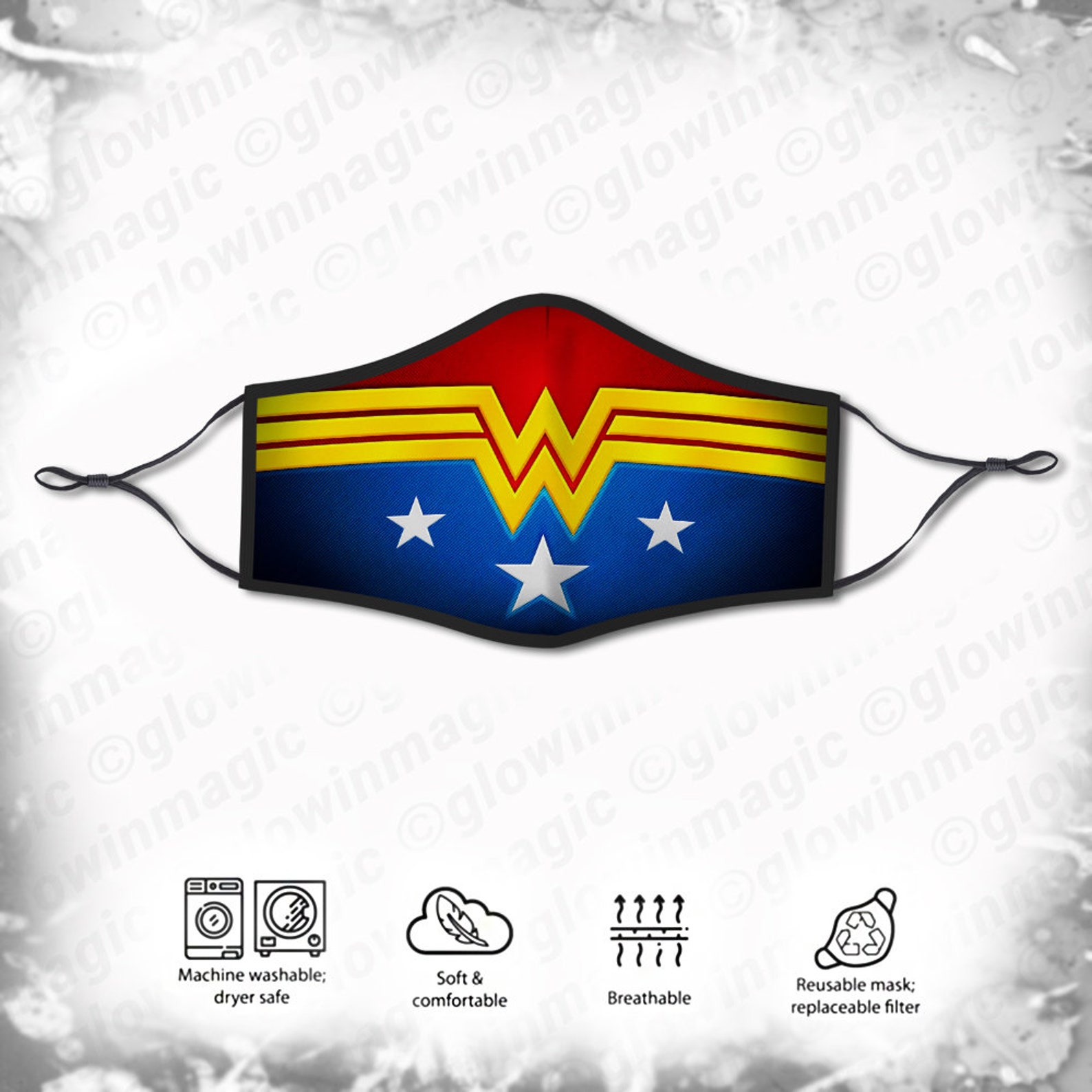 Wonder Woman face Kids and Adults size Etsy