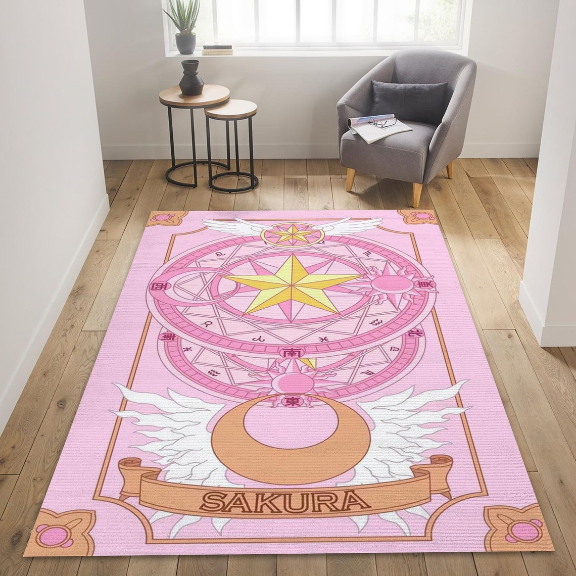 Card Captor Rug Kawaii Rug Kawaii Area RugCute Cat Rug Etsy