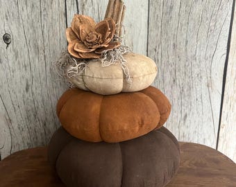 Stacked Primitive Pumpkins - Country Halloween Decor - Rustic Fall Decor - Thanksgiving Decoration