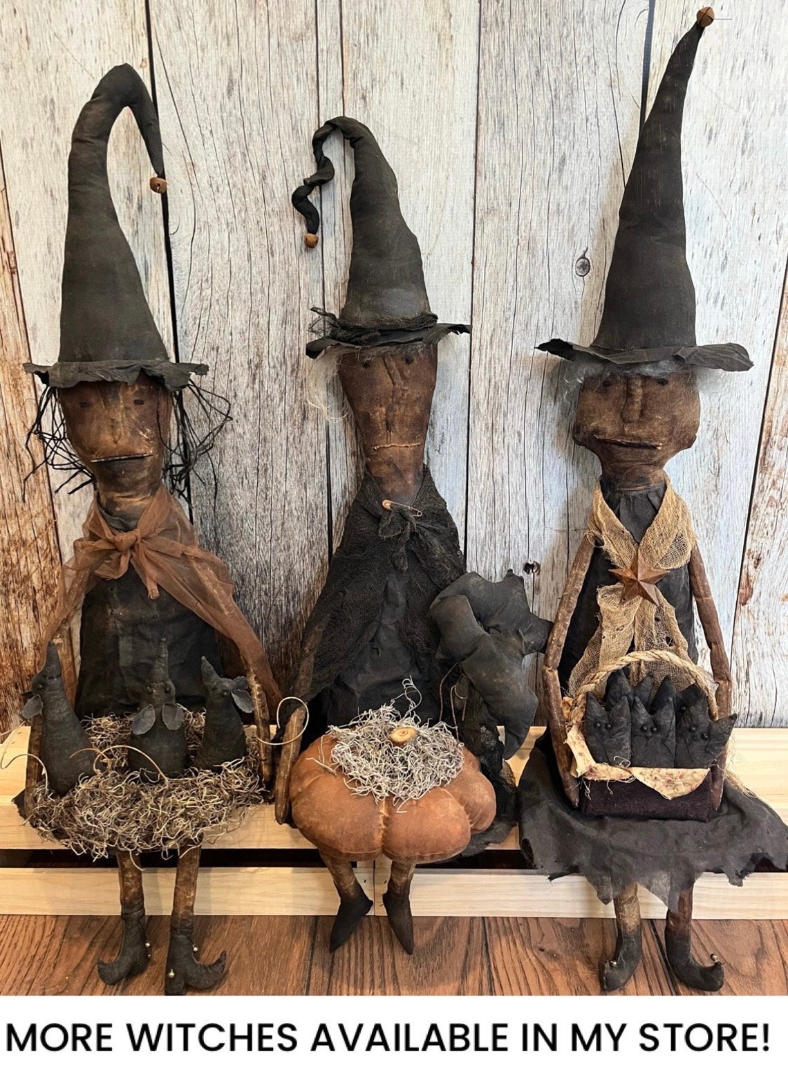 PDF Sewing Pattern - Primitive Witch With Kittens - Halloween Decor ...