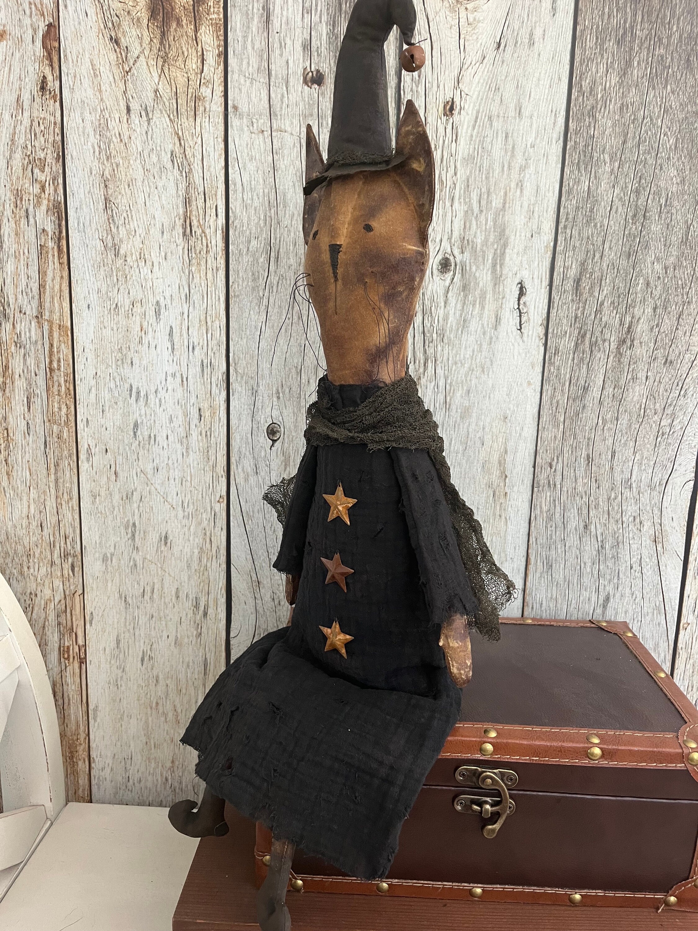 PDF Sewing Pattern - Primitive Cat Witch - Halloween Decor - Early ...