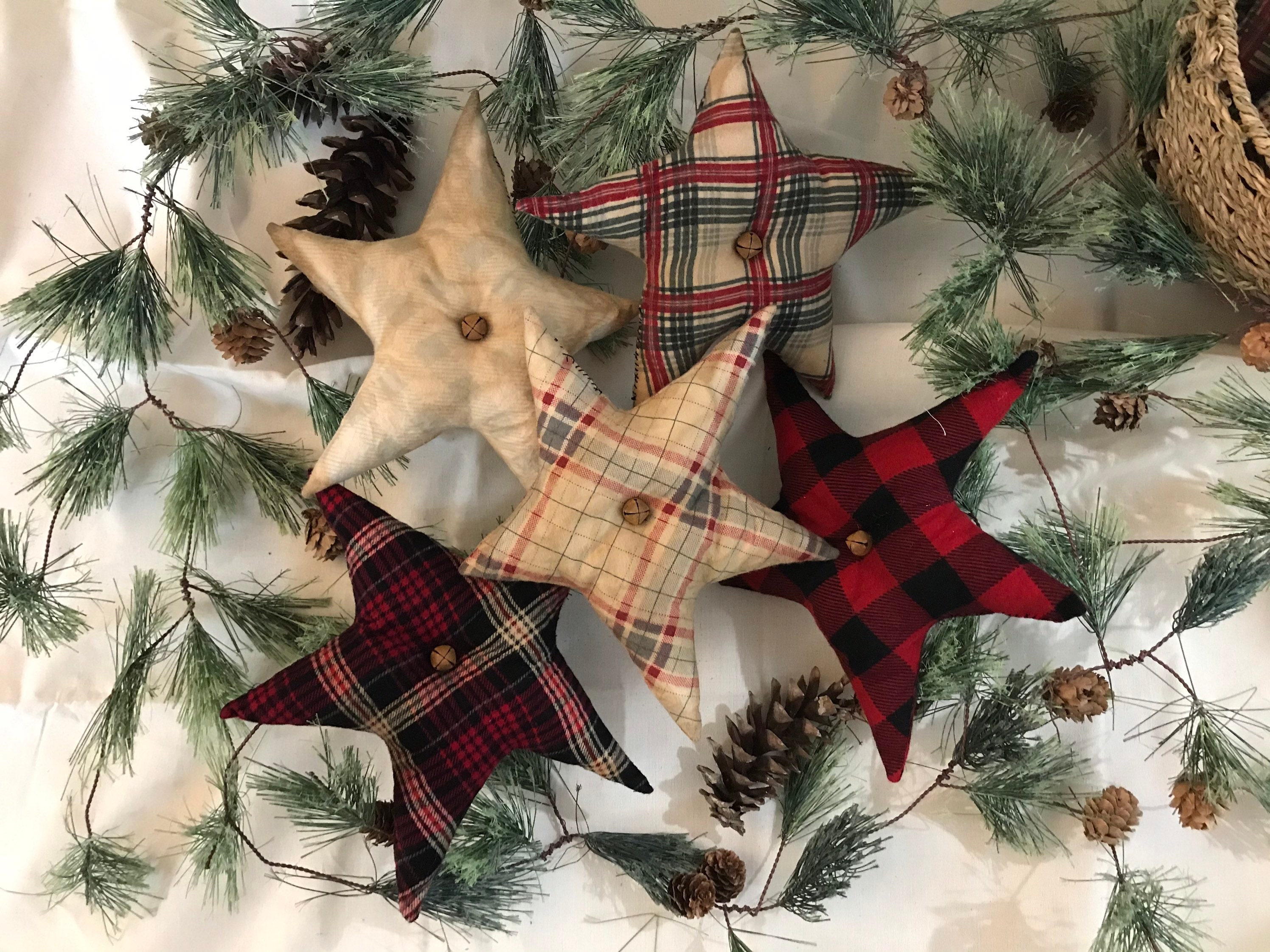 Set of 3 Primitive Stars Etsy