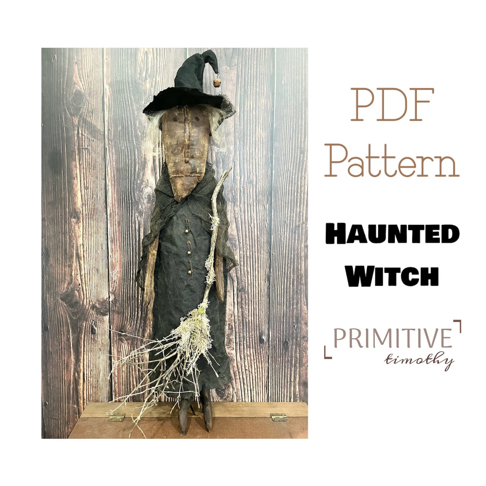 PDF Sewing Pattern - Primitive Witch Door Hanger - Early Americana ...