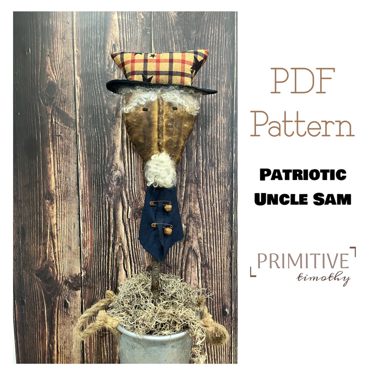 PDF Sewing Pattern Patriotic Uncle Sam Crock Poke - Etsy