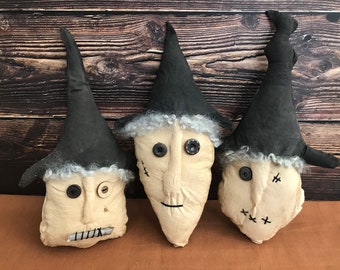 Primitive Witches - Prim Witch - Primitive Halloween Decor - Halloween Witch - Witch Bowl Filler - Witch Ornie