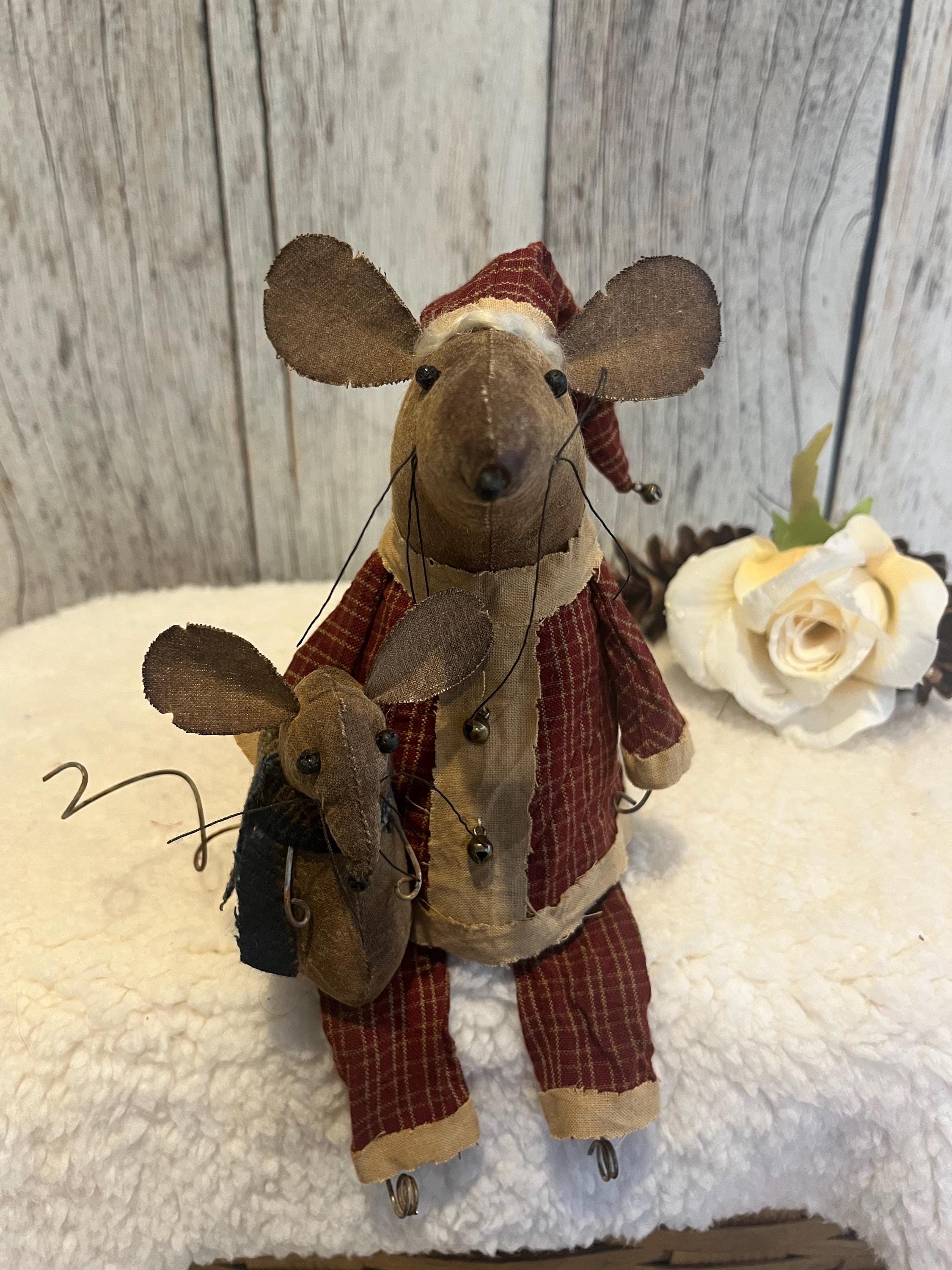 Rustic Primitive Grubby Stump Doll - Snowman With Green Coat, Rusty Bells & Mica - Small - View #3