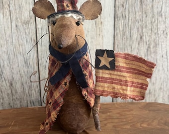 Primitive Patriotic Mouse: Handmade Americana 4th of July Decor