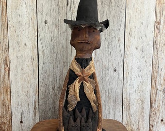 CATWOMAN貯金箱 Primitive Witch Doll With Kittens - Cat - Halloween
