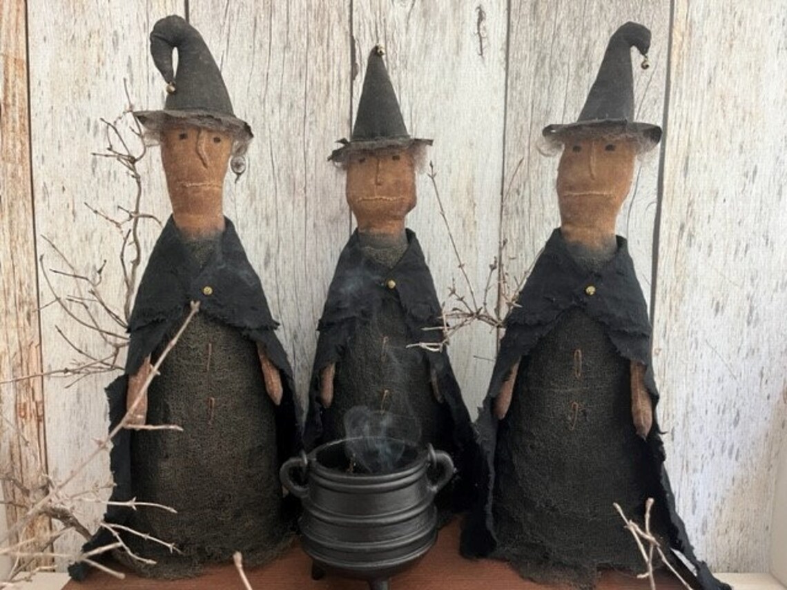PDF Sewing Pattern - Primitive Witch’s Coven - Prim Halloween Decor ...