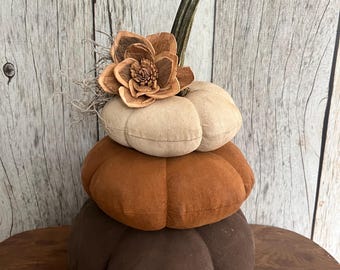 Stacked Primitive Pumpkins - Country Halloween Decor - Rustic Fall Decor - Thanksgiving Decoration