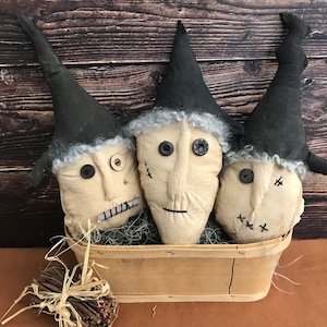 Primitive Witches - Prim Witch - Primitive Halloween Decor - Halloween Witch - Witch Bowl Filler - Witch Ornie