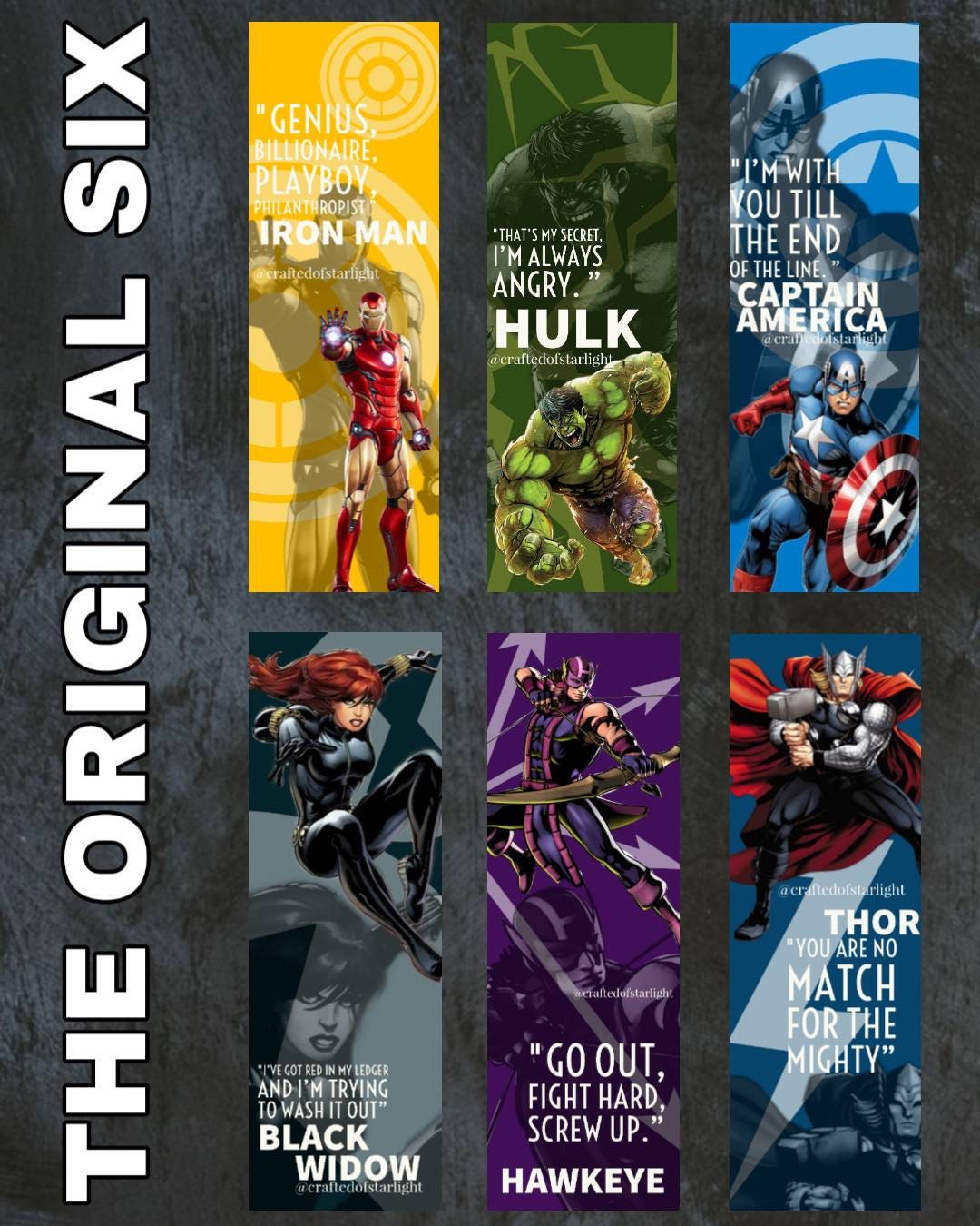 Marvel Avengers Bookmarks - Etsy