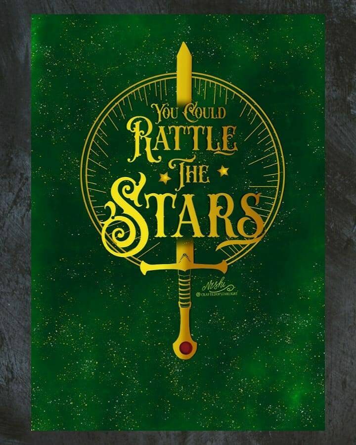 RATTLE THE STARS Throne of Glass quote print Etsy