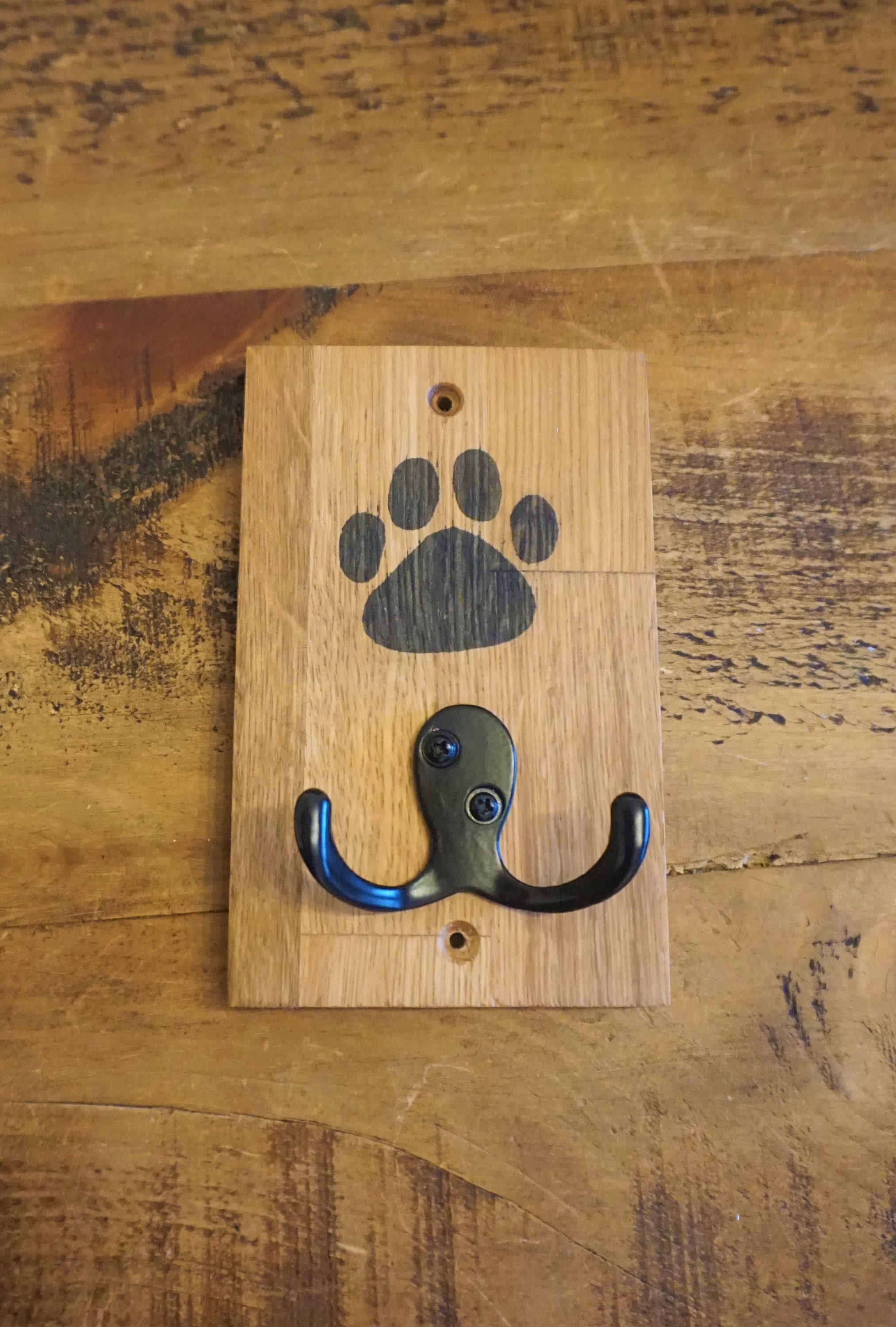 Solid Oak Dog lead hanger / hook Etsy