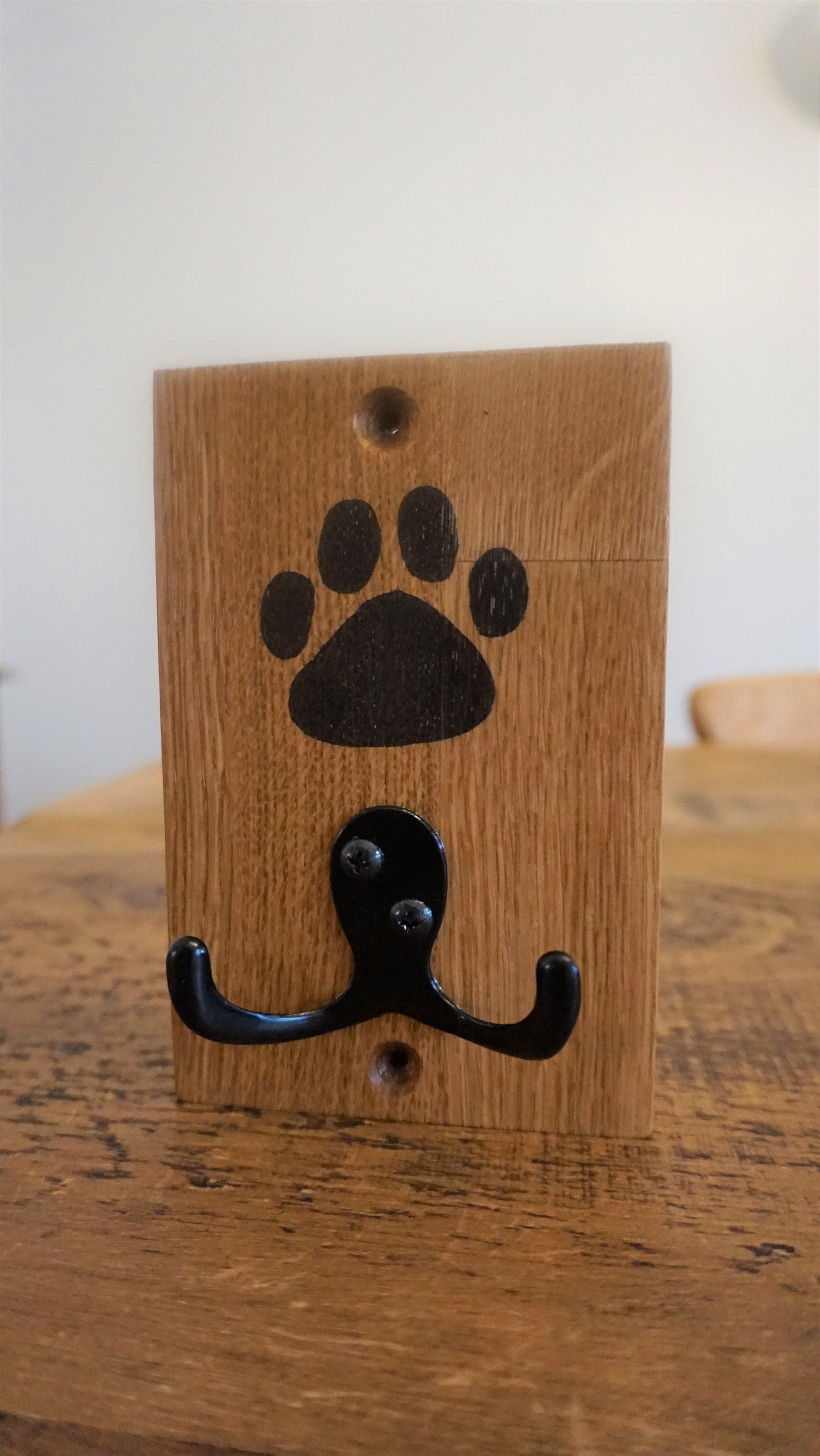 Solid Oak Dog lead hanger / hook Etsy