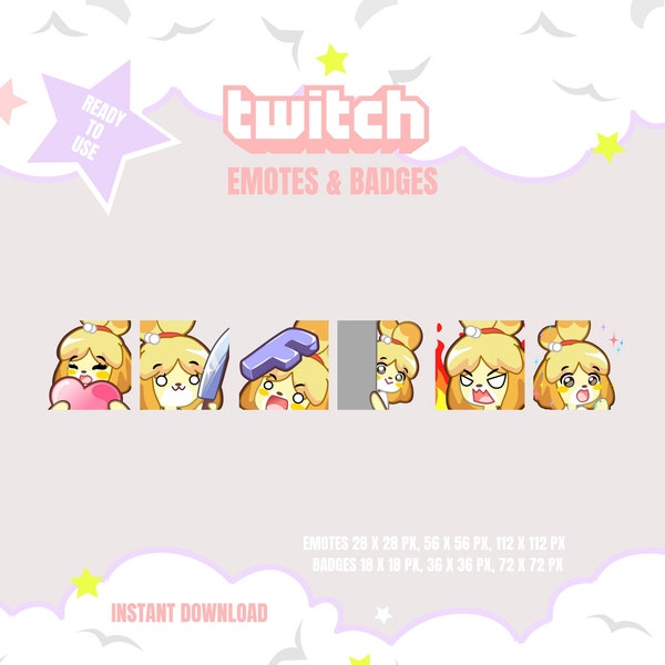 Twitch Emotes and Badges Animal Crossing Isabelle *Last Chance*