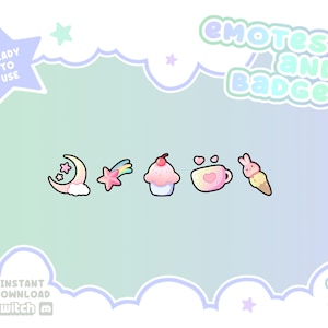 Twitch Emotes and Badges Kawaii