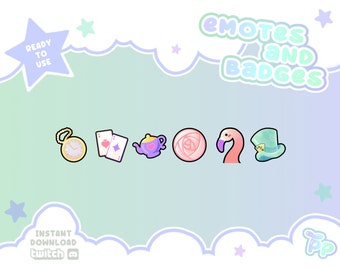 Twitch Emotes and Badges Alice in Wonderland *NEW*