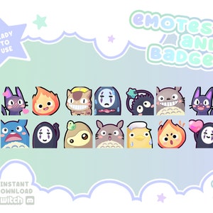 Twitch Emotes and Badges Ghibli Set