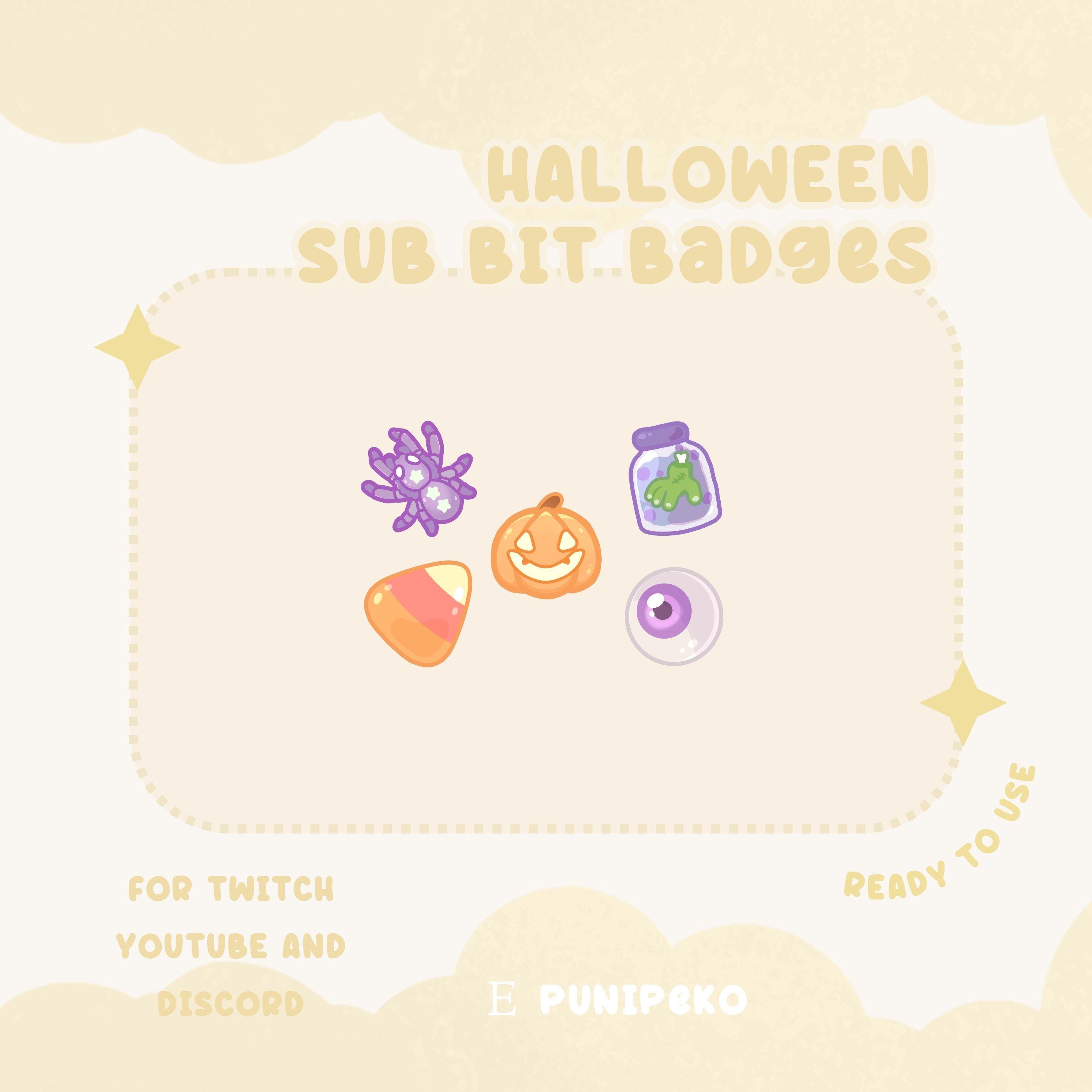 Stream Emotes | Sub / Bit Badges | Channel Point Twitch | Discord | Youtube | Discord Roles | Pumpkin | Halloween | Spooky | Witch | Spider