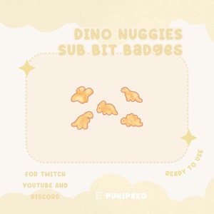 Stream Emotes | Sub/Bit Badges | Channel Point Twitch | Discord and Youtube | Customized Emotes | Chicken nuggets | Dino Nugget | Food