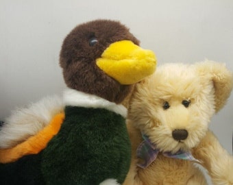 Set of 2 Soft Classics Russ Teddy Bear Chosun Mallard Duck