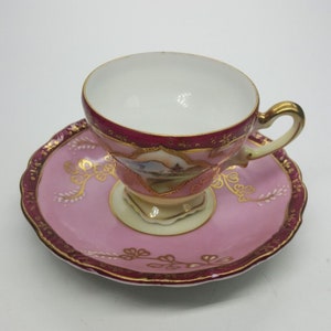 Vtg Craftsman China Hand Painted Cup and Saucer Set Japan 401