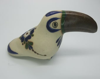 Vintage Mexican Ceramic Hand painted Toucan Tropical Colorful Bird Mexico