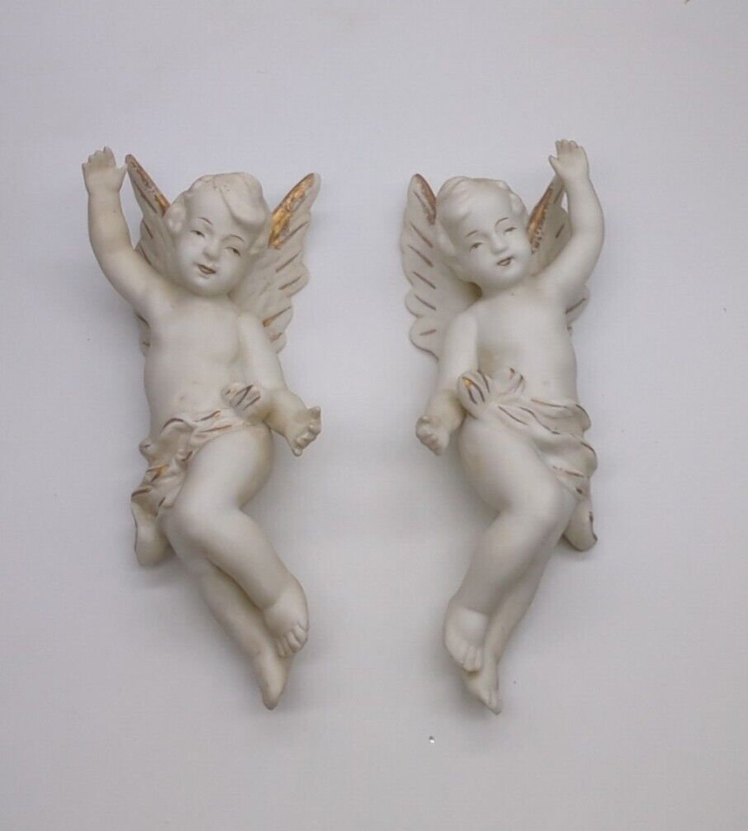 Vintage Kalk German Porcelain Cherubs Wall Decor Bisque Etsy