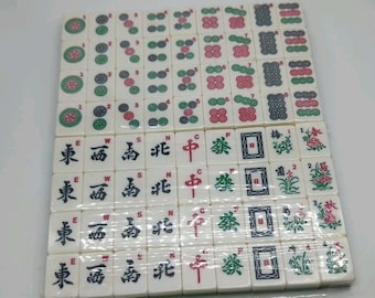 Mahjongg Half Set 72 Tiles Green White
