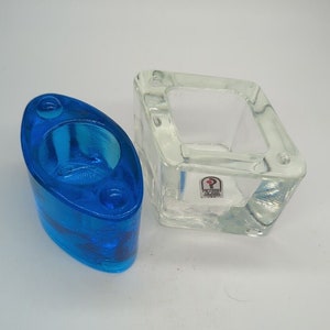 Pilgrim Clear Glass And Authentic Blue Glass Candle Votive Holders
