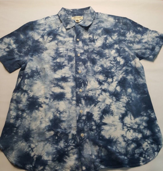 Madewell Blue Tie-Dye Button-Up Shirt Mens Medium - image 1