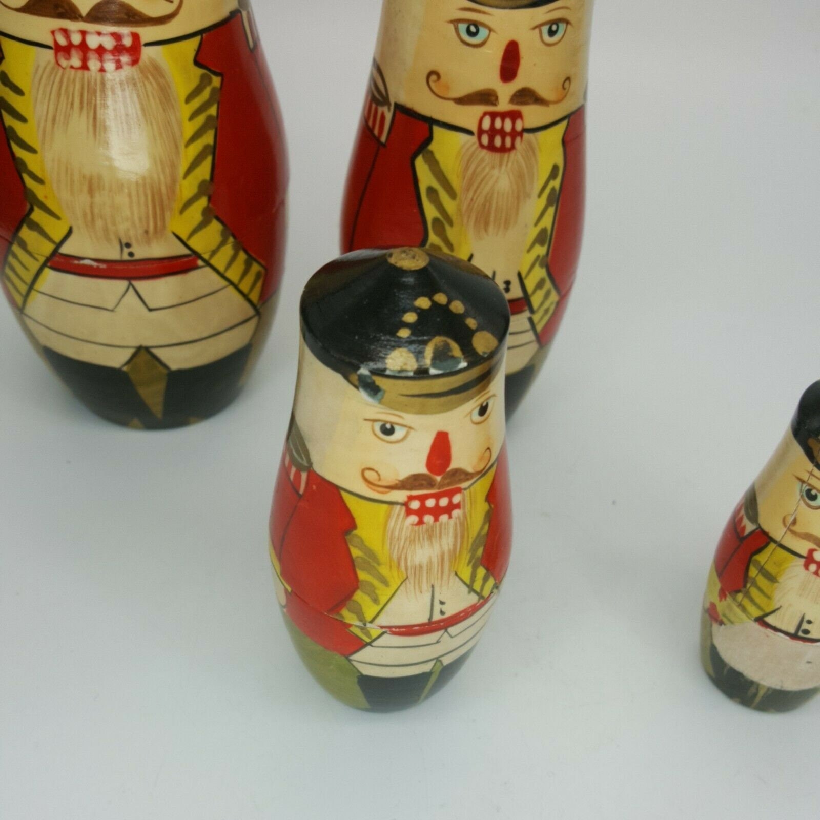 VINTAGE Set of 2 Wooden Soldier Nutcracker Nesting Dolls Etsy