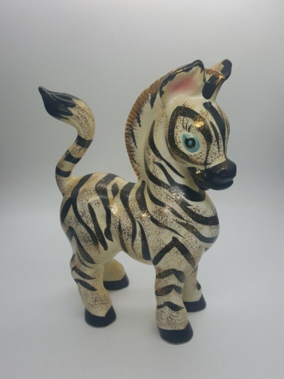 Vintage MCM Norcrest A72 Ceramic Zebra Figurine Japan Etsy