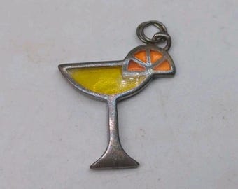 Vintage Jezlaine Sterling Silver 925 Cocktail Orange Slice 1" Charm