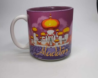 Vintage 90s Disney Aladdin Mug Cup Genie Collectible