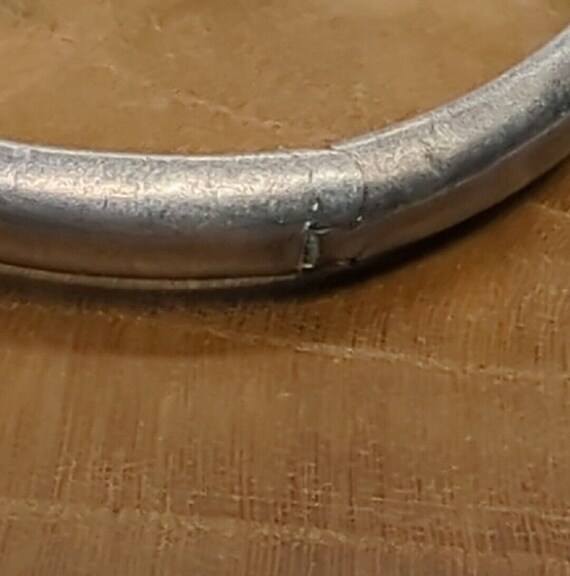 Vintage Sterling Silver Hollow Hinged Bracelet 925 - image 8