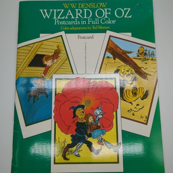 Vintage 1986 Wizard of Oz W.W. Denslow Postcards Book - Contains 24 Cards