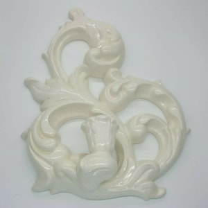 Vintage Holland Mold Ceramic Wall Candle Holder 8.5” Wide X 10&quot; Tall Off White