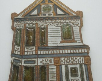 Vintage Victoria Littlejohn Ceramics Victorian House Wall Hanging Wall Decor