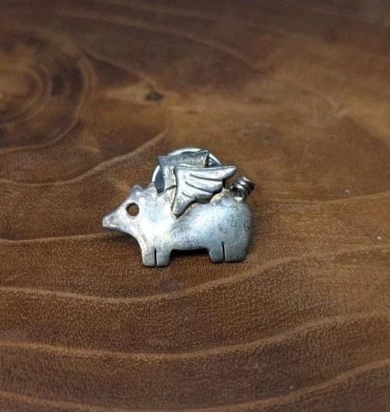 Vintage AHD Mexico 925 Silver Flying Pig Brooch